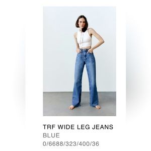 Zara TRF wide leg jeans in blue